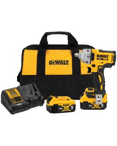 DWTDCF891P2 image(0) - DeWalt 20V MAX* XR 1/2-in. Mid-Range Impact Wrench Kit with Hog Ring Anvil