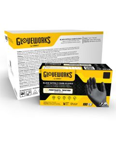 AMXGWBEN44100 image(0) - Gloveworks Black Nitrile PF Exam MD Gloves