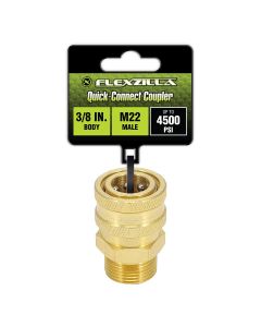 LEGPW3481 image(0) - Flexzilla Quick-Connect Coupler, 3/8" Body x M22 Male, Brass