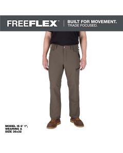 MLWM651N-3032 image(0) - Milwaukee Tool FREEFLEX Tech Pants - Brown 30 X 32