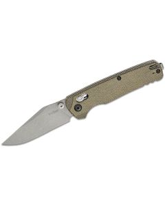 KER6106 image(0) - Kershaw Bel Air Manual Open DuraLock CPM MagnaCut Clip Point Blade with working finish EDC Folding Pocket Knife - Green Micarta