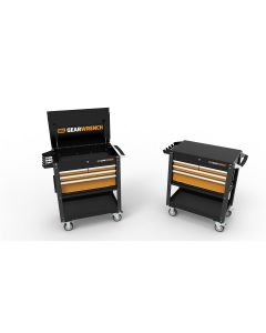 KDT83168 image(1) - GearWrench 33 Inch 4 Drawer Black & Orange Utility Cart