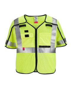 MLW48-73-5231 image(0) - Milwaukee Tool AR/FR Cat. 1 Class 3 Breakaway High Visibility Yellow Mesh Safety Vest - S/M (ANSI/CSA)