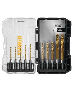 DWTDD5160 image(0) - DEWALT IMPACT READY 10 Pieces Titanium Nitride Coating Drill Bit Sets with ToughCase+ System