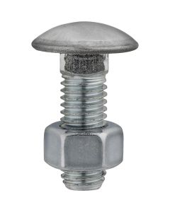 AUVECO 3099 Round Head Bumper Bolt, 7/16 in - 14 TPI x 1-1/4 in L, Stainless Steel Cap/Zinc