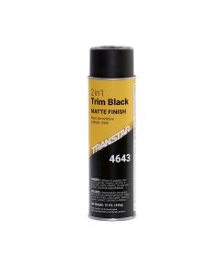 TRP4643 image(0) - Transtar Autobody Products 4643 2-in-1 Trim Paint Aerosol Can - 16 oz Net Weight - Matte Black