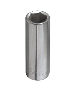 Klein Tools 7/16-Inch Standard 6-Point Socket, 1/4-Inch Drive