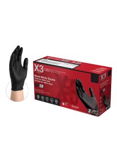 AMXBX348100 image(0) - Gloveworks XL X3 Powder Free, Textured, Black Nitrile