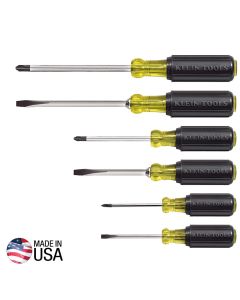 KLE85074 image(0) - Klein Tools Screwdriver Set, Slotted and Phillips, 6-Piece