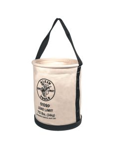 KLE5109S image(0) - Klein Tools Canvas Bucket, Straight Wall with Swivel Snap and Drain Holes, 12-Inch