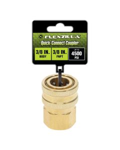 LEGPW3580 image(0) - Flexzilla Quick-Connect Coupler, 3/8" Body x 3/8" FNPT, Brass
