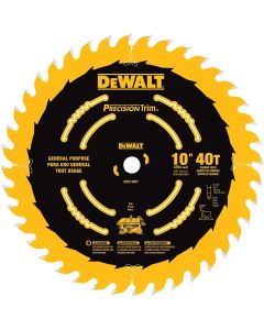 DEWALT 10-Inch Miter / Table Saw Blade, Atb, Ripping And Crosscutting, 5/8-Inch Arbor, Tough Coat, 40-Tooth