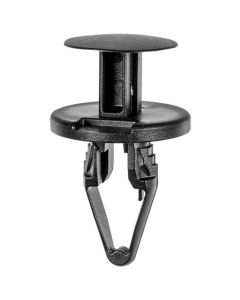 AUVECO 20991 Push-Type with Closed End Flares and Air Dam Retainer, 20 mm Dia Head x 20 mm L Stem, Nylon, Black