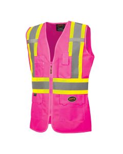 SRWV1021840U-L image(0) - Pioneer Women's Custom Fit Hi-Vis Mesh Back Safety Vest  - Color:  Pink  - Size: L
