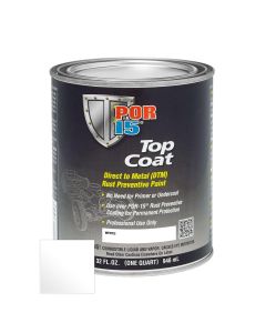 POI46804 image(0) - POR-15 INC 46804 Top Coat DTM Paint, 1 qt Can, White, Liquid, 30 to 60 min Curing