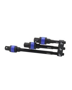 Astro Pneumatic 3pc Locking 3/8" Drive 1/4" Hex Shank Impact Adapter Extension Set