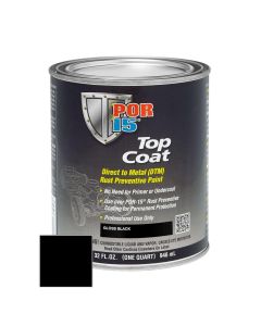POI45804 image(0) - POR-15 INC 45804 Top Coat DTM Paint, 1 qt Can, Gloss Black, Liquid, 30 to 60 min Curing