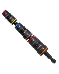 KLE32933M image(0) - Klein Tools 6-in-1 Impact Rated Flip Socket Set, Metric