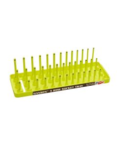 Hansen Global 1/4" Metric 3-Row Socket Tray - Hi-Viz Yellow