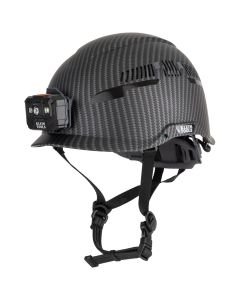 KLE60515 image(0) - Klein Tools Safety Helmet, Premium KARBN&trade; Pattern, Non-Vented, Class E, Headlamp