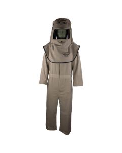 OBRFRTC4A-4XL image(0) - OBERON Suit Kit - Arc Flash - 40 Cal CAT  - Comes with Hood and Coveralls - Color: Khaki - Size: 4XL