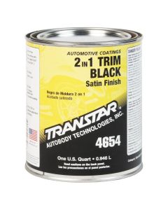 TRP4654 image(0) - Transtar Autobody Products 4654 - 2 in 1 Trim - 1 qt Can - Satin Black - 5 to 10 Minute Curing