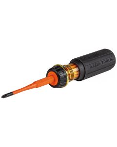 KLE32287 image(0) - Klein Tools Flip-Blade Insulated Screwdriver, 2-in-1, Square Bit #1 and #2