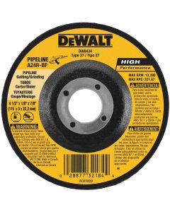 DWTDW8434 image(2) - DEWALT 4" x 1/4" x 5/8" High Performance Metal Grinding Wheel