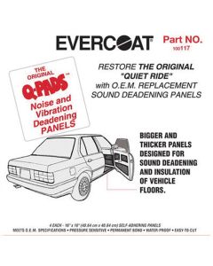 FIB116 image(1) - Fibre glass Evercoat Q-Pad 100116 Sound Deadening Panel, 12 x 12 in, Fiberglass, Black