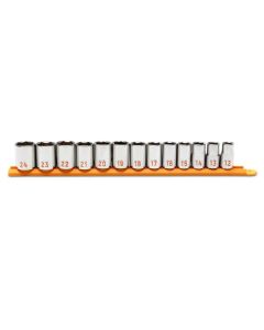 KDT80702H image(0) - GEARWRENCH 13 Piece 1/2" Drive 6 Point Metric Hi-Viz Socket Set