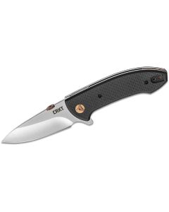 CRK4620 image(0) - CRKT (Columbia River Knife) Avant 8Cr14MoV Satin Plain Blade Folding Knife with Liner Lock Carbon Fiber w/G10 Base Handle - Black