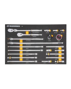 KDT86521 image(1) - GearWrench 21 Piece 3/8" 90-Tooth Ratchet & Drive Tool Set with Foam Storage Tray