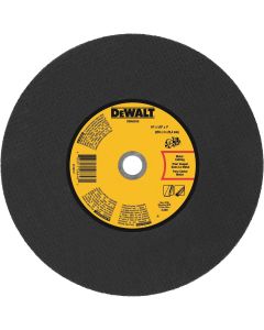 DWTDWA8030 image(0) - DEWALT 14 In x 1/8 in Aluminum Oxide Abrasive Chop / Cut-Off Blade with 1 in Arbor For Metal Cutting (1 Pack)