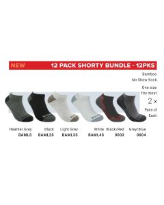 RDB12PKS image(0) - Redback Boots USA 12 pair Variety Shorty Sock Bundle