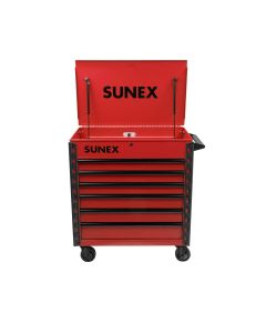SUNEX Premium Full Drawer Service Cart - Red