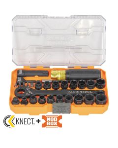 KLE65400KNECT image(3) - Klein Tools KNECT Essential Pass Through Impact Socket Set, SAE, Metric, 28-Piece