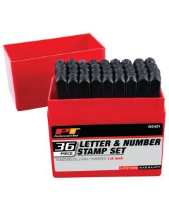 WLMW5421 image(0) - Wilmar Corp. / Performance Tool 1/8" Steel Letter/Number Stamp Set