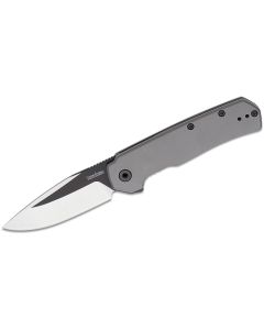 KER1411 image(1) - Kershaw Thermal Assisted Open Frame Lock Drop Point Blade EDC Folding Pocket Knife - Gray