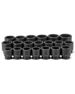 Grey Pneumatic 1" Drive 20 Piece Metric Set 45mm to 75mm - 12 Point
