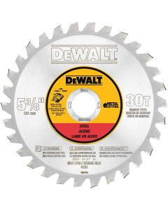 DEWALT 30 Teeth Ferrous Metal Cutting Arbor, 5-3/8-Inch Circular Saw Blade