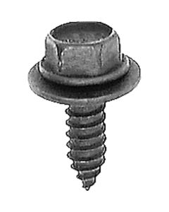 AUVECO 12351 Hex Washer Head Sems AB Point Tapping Screw, M6.3 x 1.81 mm x 20 mm L, Black Phosphate/Polyseal
