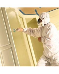 TRIMACO SuperTuff 28032 Painter's Ultra Spray Suit, Large, White, Polyester/Carbon Fiber Thread