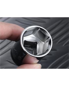 SKTSK01343 image(1) - S K Hand Tools 1/2" Drive, 11 Piece, 6 Point, Shallow, Metric Chrome Socket Set.  Packaged on a Rail