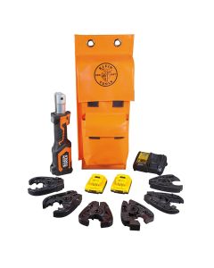 KLEBAT207T14 image(0) - Klein Tools Battery-Operated Cutter/Crimper Kit, 2 Ah