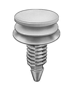 AVCAP19270 image(0) - AUVECO AP19270 Triple Head Type 9 Trim Panel Retainer, (18 mm Dia Top x 20 mm Dia Bottom) Head, Nylon, White