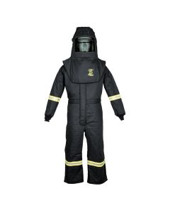 OBERON Suit Kit - Arc Flash - 25 Cal TCG - Comes with Hood, Coveralls and Fresh Air Arc Flash Hood Ventilation System - Color: Black - Size: XL