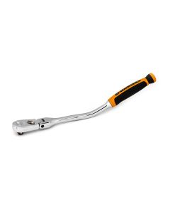 KDT81213T image(1) - GearWrench 3/8 Inch Drive 90-Tooth Dual Material Offset Flex Head Teardrop Ratchet 12-1/4 Inch