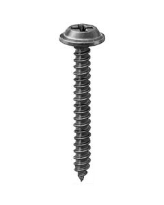 AVCAP12217 image(0) - AUVECO AP12217 Phillips Flat Top Washer Head A/AB Point Tapping Screw, #8 Screw x 1-1/4 in L, Black E-Coat