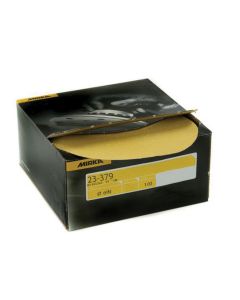 MRK23379320 image(0) - Mirka Abrasives Bulldog Gold 23379320 23 Series Semi-Open Coated Autobox Sanding Disc, 6 in, P320 Grit, Aluminum Oxide