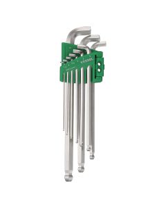 VES8209BPU image(1) - Vessel Tools Ball Point Hex L-Key Wrench Stubby 9PC. Set No.8209BPU